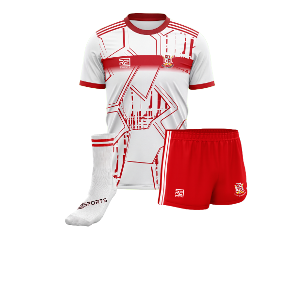 Ballygarvan – Training Jersey (Geo), Shorts (Red) and Mid Socks (White) Bundle